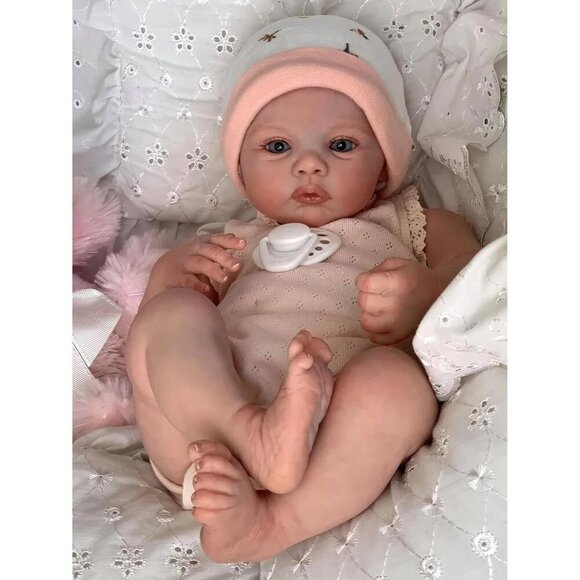 🆕18 Inches Girl Cloth Body Rooted Hair Realistic  Newbron Reborn Baby Doll - Picture 1 of 3